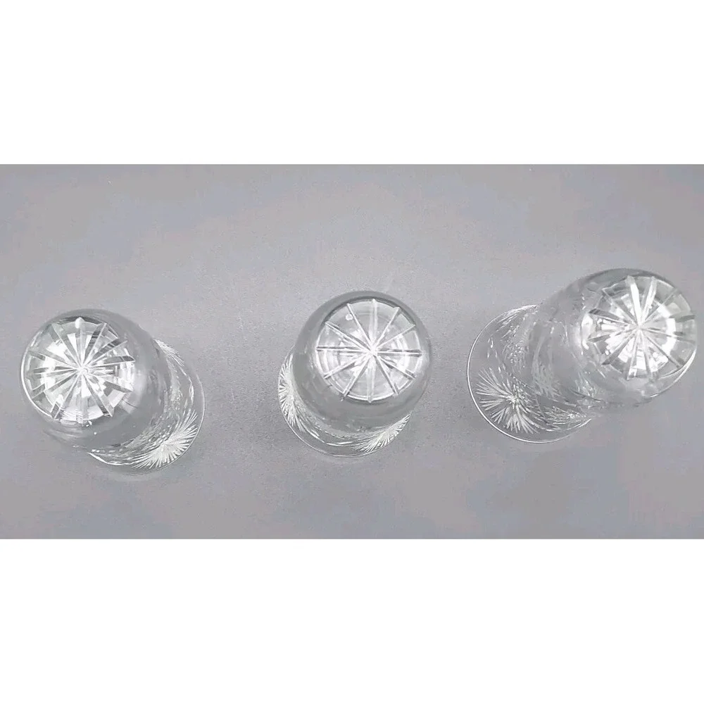 Vintage Lot of 3 Cut Glass Juice Glasses,‎ 4.5